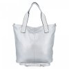 Duża Torebka Damska Shopper Bag XXL firmy Hernan HB0363 Srebrna